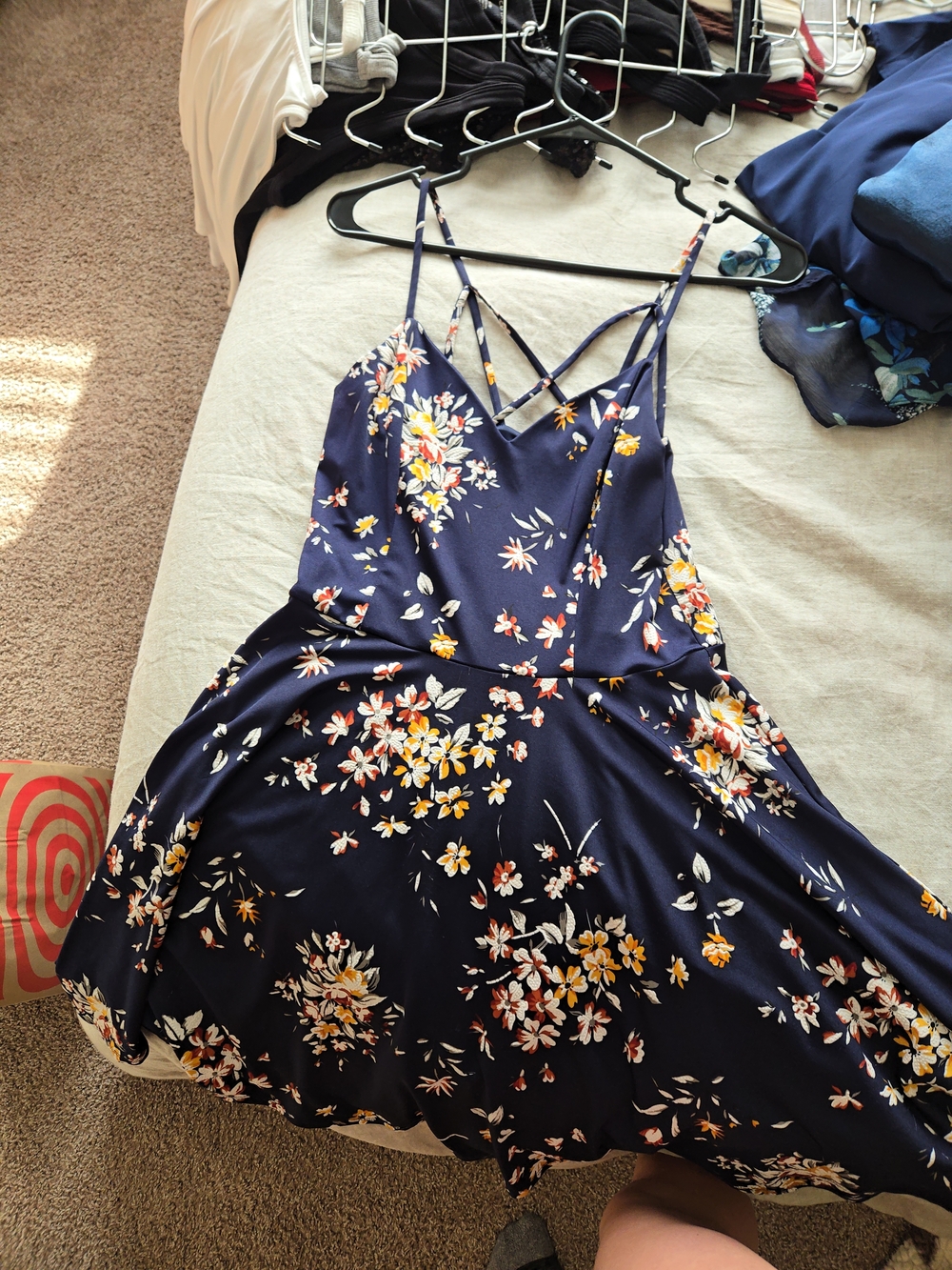 Navy Floral Strappy Sundress